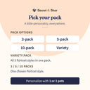 Compare 3-, 5- and 10-packs with the five-style Variety pack for one or two pets.