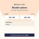Choose a Sherpa blanket in two sizes, personalized for one to three pets.